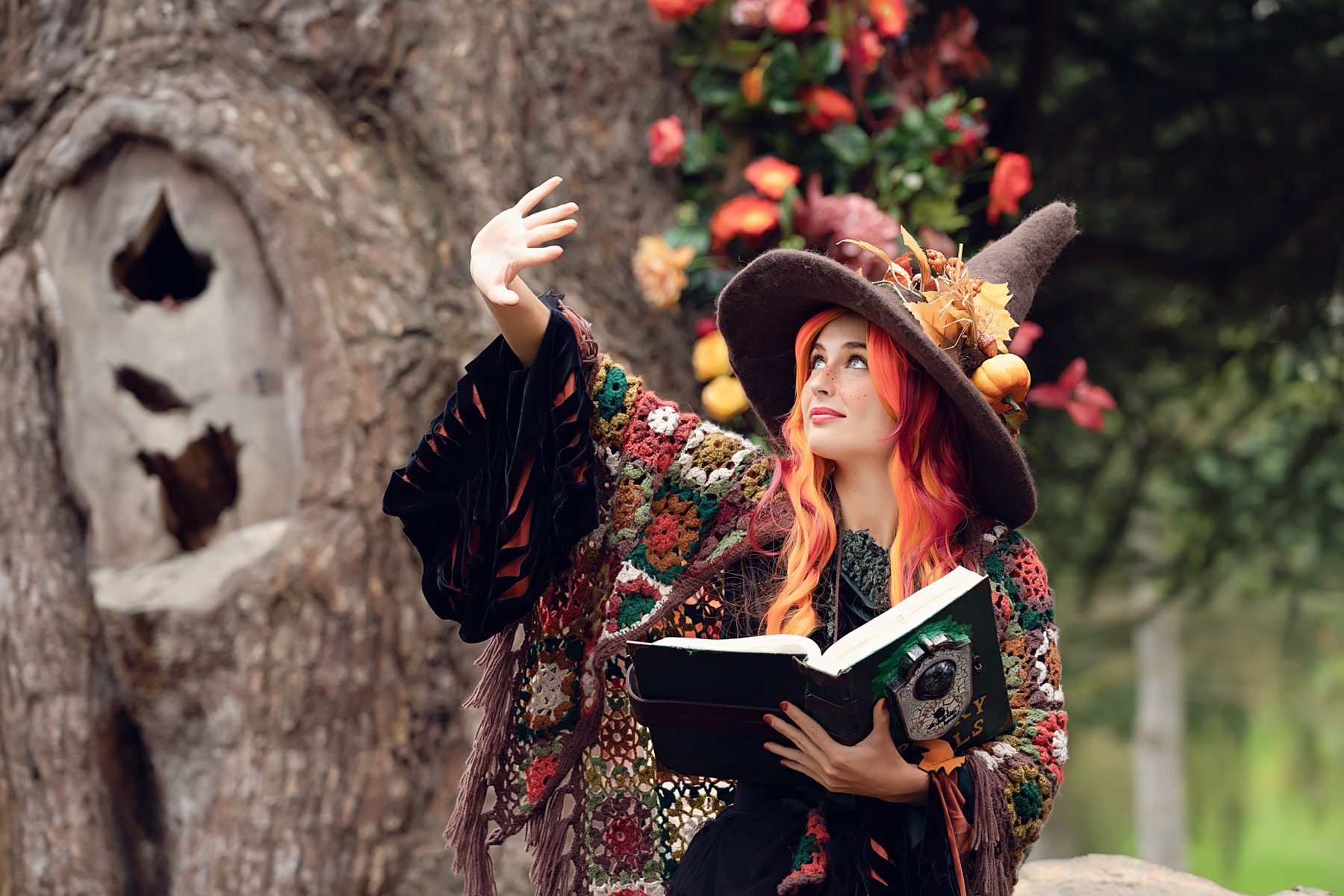 Ember the Autumnal Witch from Guardians of the Grounds Leeds Castle Halloween event
