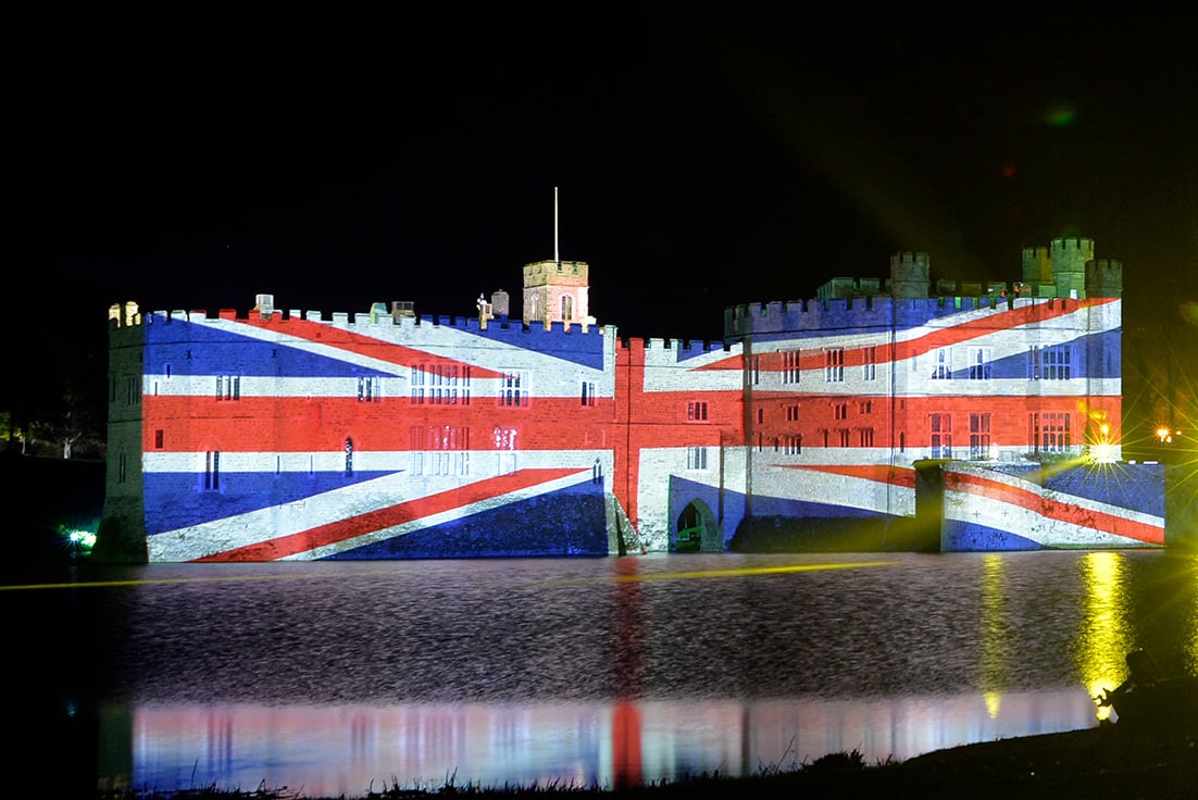 Leeds Castle - Union Flag Projection - Coronation House Party