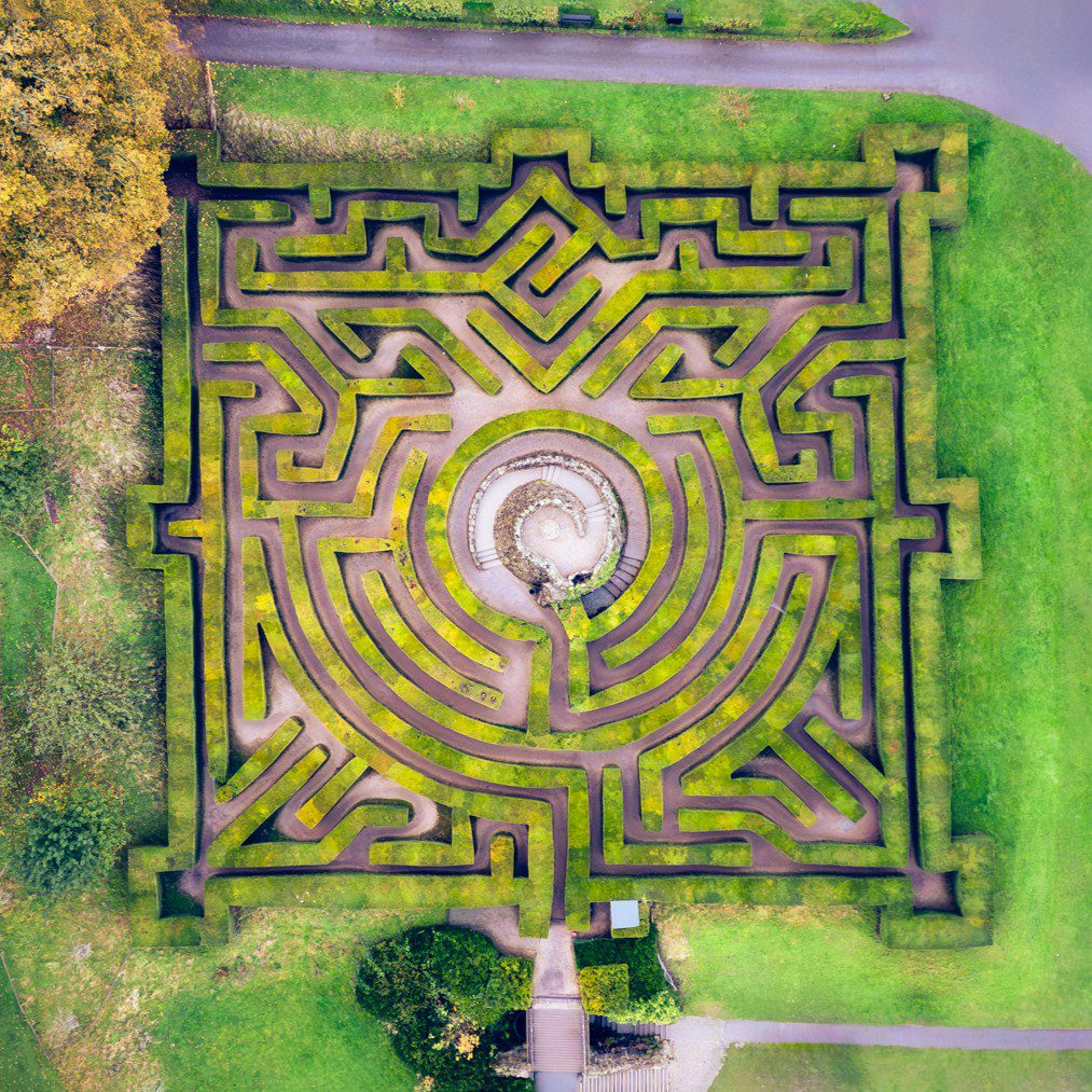Leeds Castle Maze from above.