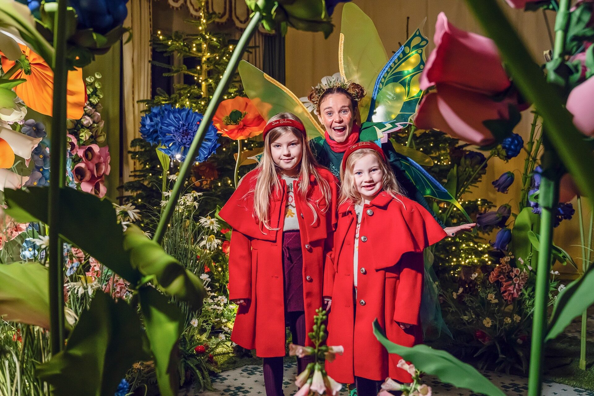 Children meeting Tinkerbell at Neverland Christmas at Leeds Castle
