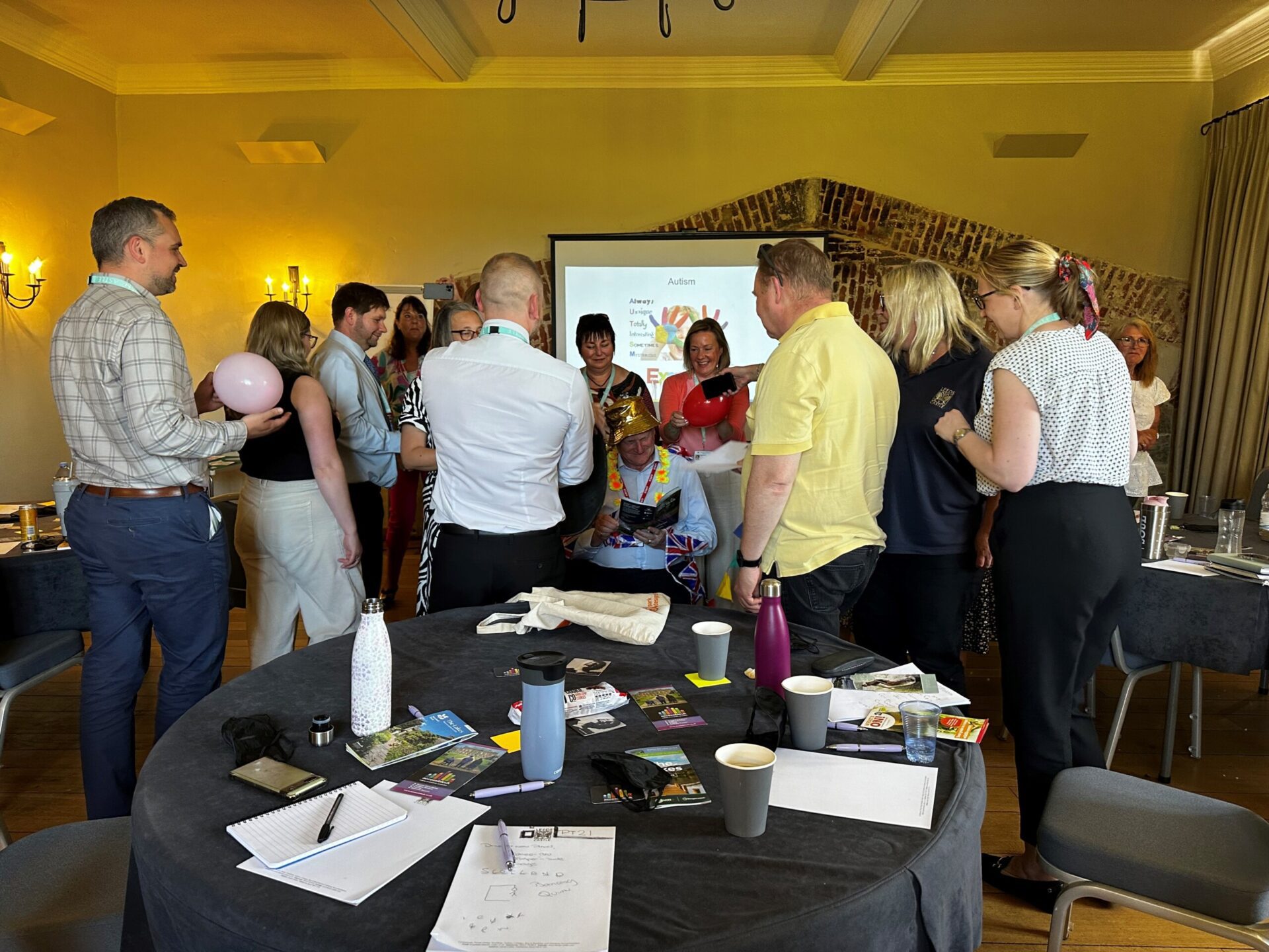 Training led by Gillian from AccessibleUK at Leeds Castle.