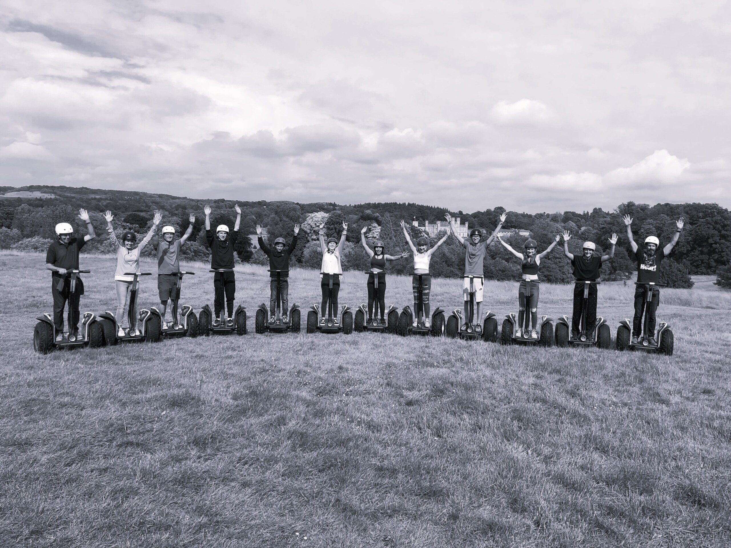Segways at Leeds Castle - Black & White